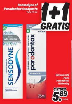 1 sensodyne parodontax tandpasta gevoeligheid gentle whitening 1e tandartsen 24 7 bescherming tanden gezond tandvlees tube ml expert des 2stuks 75ml 5 69 