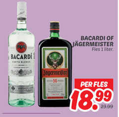  1 bacardi carta blanca jagermeister fles liter santiago selected 