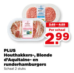  2 schaal blonde runderhamburgers stuks 
