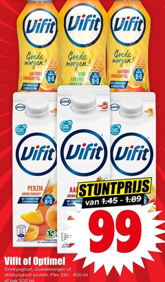  2 50 99 100 330 400 500 vifit aardbei sinaasappel vitaminen afweersysteem b kiwi planet proof perzik kca drinkyoghurt aa optimel goedemorgen protein fles ml pak 