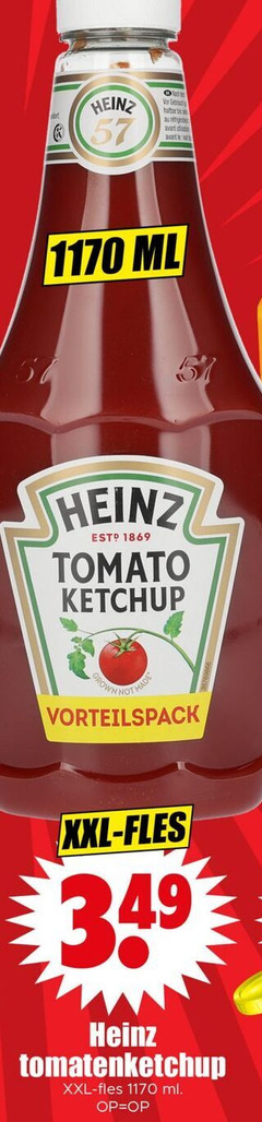  1170 heinz gebraden avant le ml tomato ketchup xxl fles tomatenketchup 