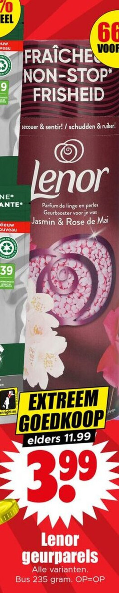  stop schudden nouveau lenor parfum linge perles geurbooster jasmin rose extreem elders 3.99 geurparels bus 