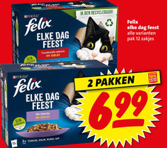  2 10 12 purina felix dag feest gelei recyclebaar pak zakjes kleurstoffen mix 3x tonijn zalm rund kip 12x pakken 