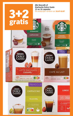  starbucks nescafe dolce gusto capsules 2 3 6 12 16 varieeren cappuccino latte macchiato caramel premio club source mcafee lait lungo 16x 