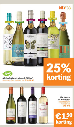  witte wijn rose rode 8 9 25 150 stevig fris droog adobe castano nix18 00 viva bio biologische wijnen liter varieeren norton welmoed 