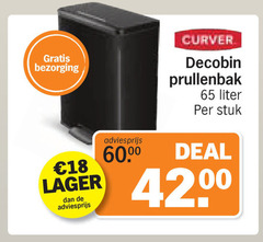  pedaalemmer 18 65 curver prullenbak liter stuk deal 