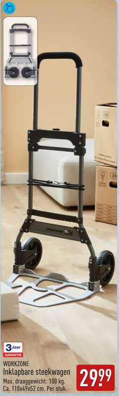  steekwagen 31 100 workzone tapas 3jaar inklapbare draaggewicht ca. cm stuk 