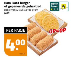  4 100 400 ham kaas burger gepaneerde gehaktrol pakje stuks beter leven dieren bescherming kilo 