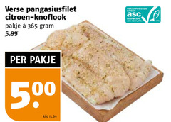  verse pangasiusfilet citroen knoflook pakje 5.99 kweek gecertificeerd asc-aqua.org 50 kilo 