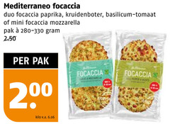  200 mediterraneo focaccia duo paprika kruidenboter basilicum tomaat mini mozzarella pak kilo v.a. hell pepper 