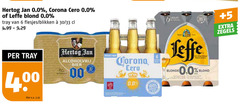  leffe corona hertog jan alcoholvrij bier 6 100 400 0.0 blond tray blikken 30 33 00 blonde 5 zegels liter v.a. 
