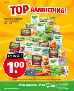  pickwick thee 1 7 36 100 week top aanbieding kopsthee doosje 15 20 zakjes detox mint white with winter glow 10 00 openingstijden grey tea fruit rest herbal camomile honey care spices caramel vanilla lovely liquorice rooibos night green cranberry m.u.v ginger goodness super blends voorbehouden supermarkten b.v. oplage puur voordeel online download 