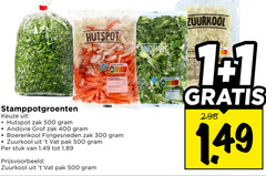  1 300 400 500 stamppotgroenten hutspot zak andijvie grof zuurkool pak stuk boerenkool fijngesneden 