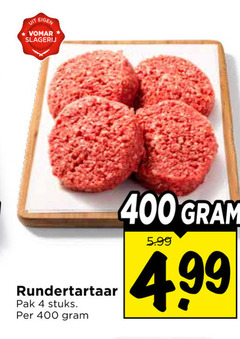  4 400 slagerij rundertartaar pak stuks 5.99 