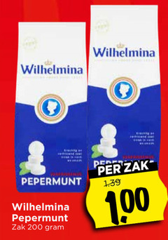  200 wilhelmina pepermunt zak 1 00 