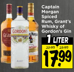  1 morgan gold captain spiced rum whisky gin liter 
