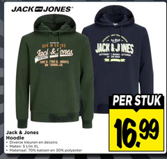  30 jack jones fine dr led by goods ui mad hoodie kleuren dessins maten xl materiaal katoen polyester stuk 