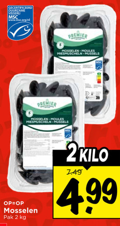  2 gecertificeerd duurzame visserij www.msc.org nl premier mosselen moules pak kilo 