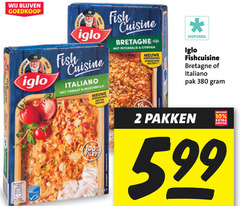  2 10 100 iglo fish cuisine italiano tomaat mozzarella nieuwe bretagne style peterselie citroen vernieuwd recept diepvries fishcuisine pak filet pakken 