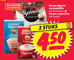  douwe egberts senseo oploskoffie koffiepads 2 8 10 cappuccino verwenkoffie pak sticks zak pads stuks douw macchiato 