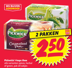  pickwick thee 1 2 10 20 200 250 pick wick green tea wicker spices caramelised pearl taste herbal pak zakjes pakken 