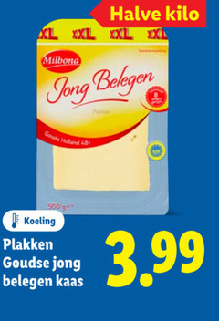  48 500 milbona halve kilo xxl jong belegen pakken gouda holland ge koeling goudse kaas 3.99 