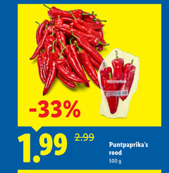  puntpaprika 500 rood 