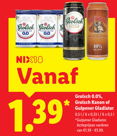  gulpener gladiator grolsch speciaalbieren 10 bied 0.0 kanon fris nix18 5 1 6 33 varieeren 5.99 