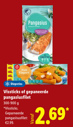  fish fingers pangasius garlic herbs stars pieces diepvries vissticks gepaneerde pangasiusfilet 2 69 