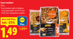  9 210 luxe crackers spelt volkoren kaascrackers meergranen kaas fromage tastino stuks cystinol 