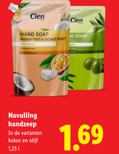  cien hand soap passion fruit coconut scent moisturising skin navulling handzeep kokos olijf 1 25 
