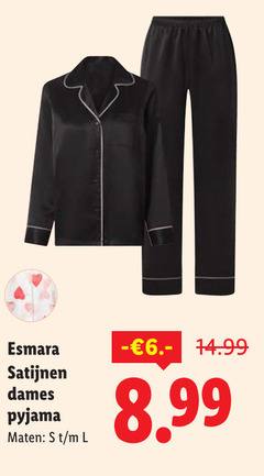 esmara satijnen dames pyjama maten l 