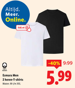  2 100 online lidl.nl katoen esmara men heren shirts maten xxl 5.99 
