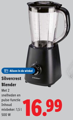  2 500 silvercrest blender snelheden pulse functie inhoud mixbeker 1 5 l 