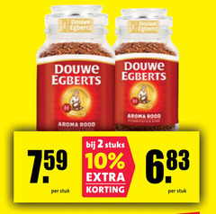  douwe egberts oploskoffie 2 10 aroma rood stuks stuk 