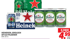  heineken grolsch 0.0 blikjes bier 6 33 pack orig beer meesterschap premium pilsner pilsener blik zachte afdronk verfrissend 