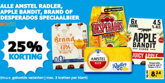  amstel brand apple bandit speciaalbieren appelcider radler bier krat 3 6 25 33 desperados speciaalbier nix18 0.0 6x 300ml original rand beer kratten cider juicy pak 
