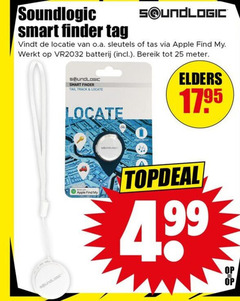 25 soundlogic smart finder locatie o.a. sleutels tas apple my batterij bereik meter track elders 