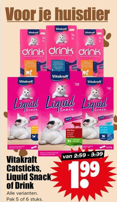  vitakraft kattenvoer kattensnacks 5 6 huisdier drink promotes water liquid catsticks snack pak stuks with grant lachs 