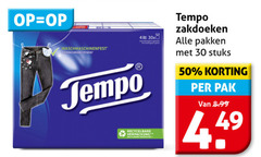  30 50 wasmachinebestendig tempo zakdoeken pakken stuks pak 