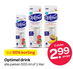  1 2 50 500 optimel framboos mango passievrucht drink pakken ml liter stuks 
