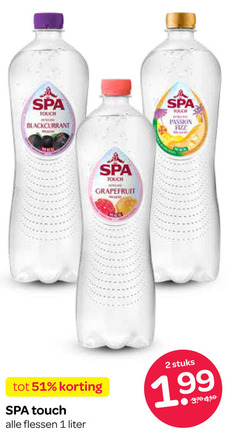  1 2 spa touch blackcurrant grapefruit passion flessen liter stuks 