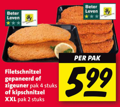  2 4 beter leven filetschnitzel gepaneerd zigeuner pak stuks kipschnitzel xxl 