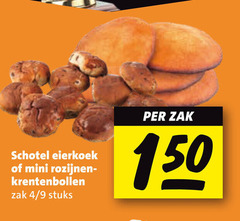  150 schotel eierkoek mini rozijnen krentenbollen zak 4 9 stuks 