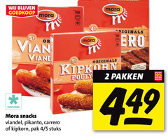  2 10 40 100 mora originals kipkorn aboriginals pakken diepvries snacks viandel pikanto carrero pak 4 5 stuks 