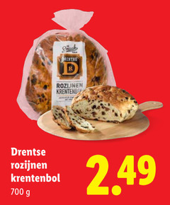  700 rozijnen drentse krentenbol 