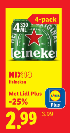  heineken blikjes bier 4 330 pack gina nix18 3.99 