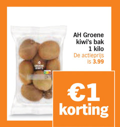 1 groene bak kilo actieprijs 3.99 