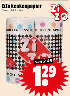  keukenpapier 2 3 64 zizo pak rollen tissue vellen 12 zacht 