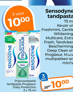  3 1000 fresh mint sensodyne 24 7 proglasur daily protection 75ml gevoeligheid gentle whitening 1e tandartsen tandpasta ml freshmint tandvlees bescherming deep clean multipakken 